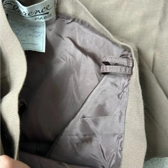 Vintage wool high waist ruffle hem pencil skirt made in France - Picture 11 of 12